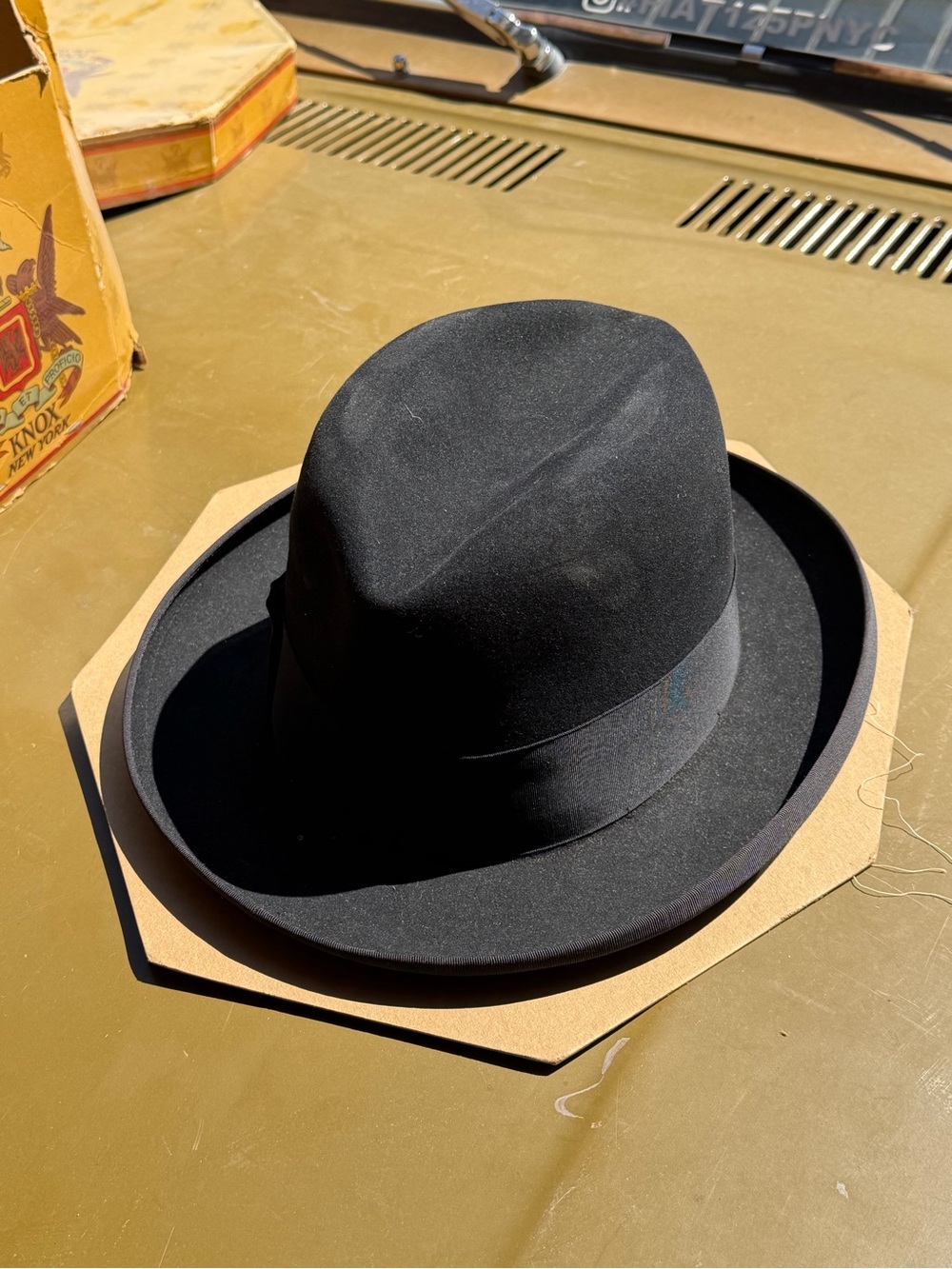 Classic Black Wool Fedora Hat